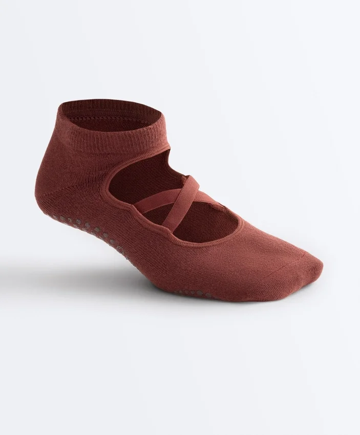 2 pary skarpetek do jogi i pilatesu z mieszanki bawełny z krzyżującymi się paskami 2 pary skarpetek do jogi i pilatesu z mieszanki bawełny z krzyżującymi się paskami