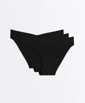 3 klasyczne majtki Bikini z mieszanki poliamidu z niewidocznym wycięciem w kształcie litery V 3 klasyczne majtki Bikini z mieszanki poliamidu z niewidocznym wycięciem w kształcie litery V