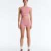 Comfortlux Spodnie typu hot pants z wysokim stanem (5 cm) w paski Comfortlux Spodnie typu hot pants z wysokim stanem (5 cm) w paski