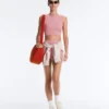 Comfortlux Spodnie typu hot pants z wysokim stanem (5 cm) w paski Comfortlux Spodnie typu hot pants z wysokim stanem (5 cm) w paski