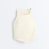 Bezrękawnik Comfortlux z wiązaniem na szyi i wykończeniem typu hemstitch