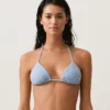 Bikini trójkątne w teksturowane paski Bikini trójkątne w teksturowane paski