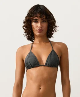 Bikini trójkątne z żakardu o efektach sprania Bikini trójkątne z żakardu o efektach sprania