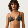Bikini trójkątne z żakardu o efektach sprania Bikini trójkątne z żakardu o efektach sprania
