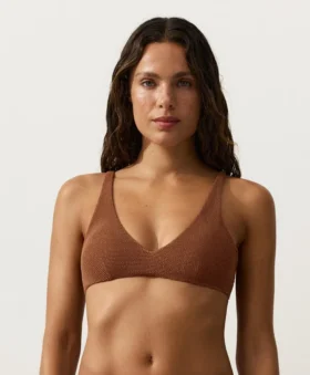 Bikini z marszczonym dekoltem typu halter Bikini z marszczonym dekoltem typu halter