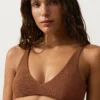 Bikini z marszczonym dekoltem typu halter Bikini z marszczonym dekoltem typu halter
