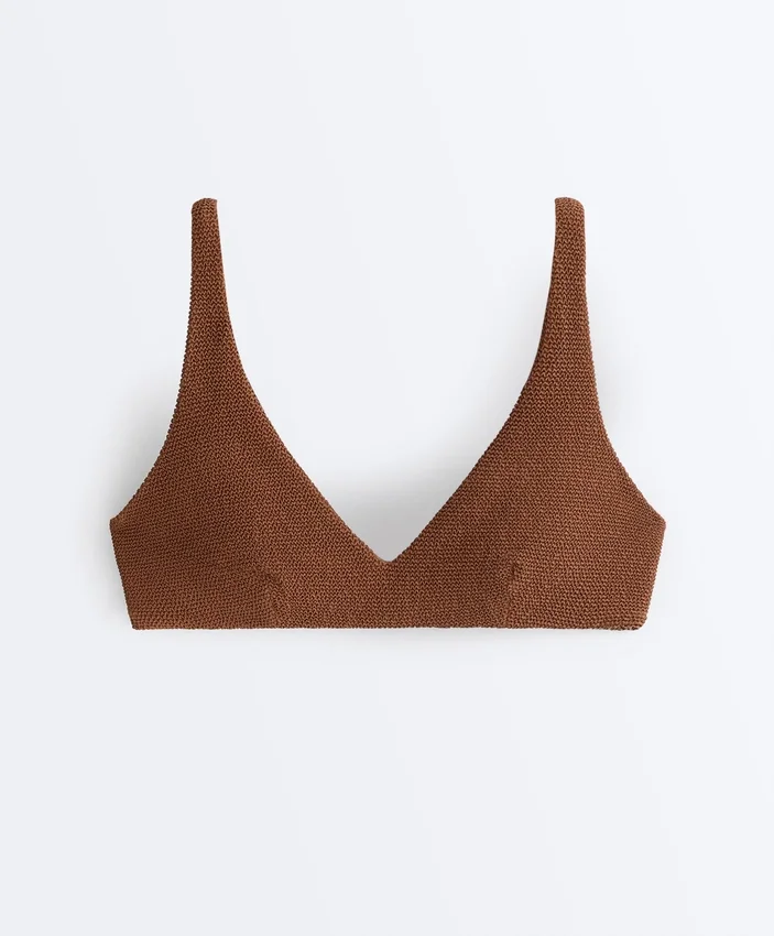 Bikini z marszczonym dekoltem typu halter Bikini z marszczonym dekoltem typu halter