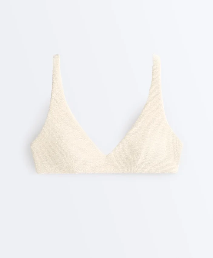 Bikini z marszczonym dekoltem typu halter Bikini z marszczonym dekoltem typu halter