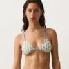 Bikini z trójkątnymi miseczkami z kontrastowymi falistymi wykończeniami Bikini z trójkątnymi miseczkami z kontrastowymi falistymi wykończeniami
