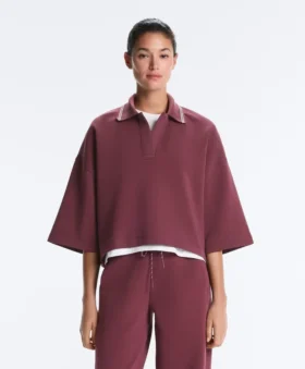 Bluza polo z mieszanki bawełny z szerokimi rękawami Bluza polo z mieszanki bawełny z szerokimi rękawami