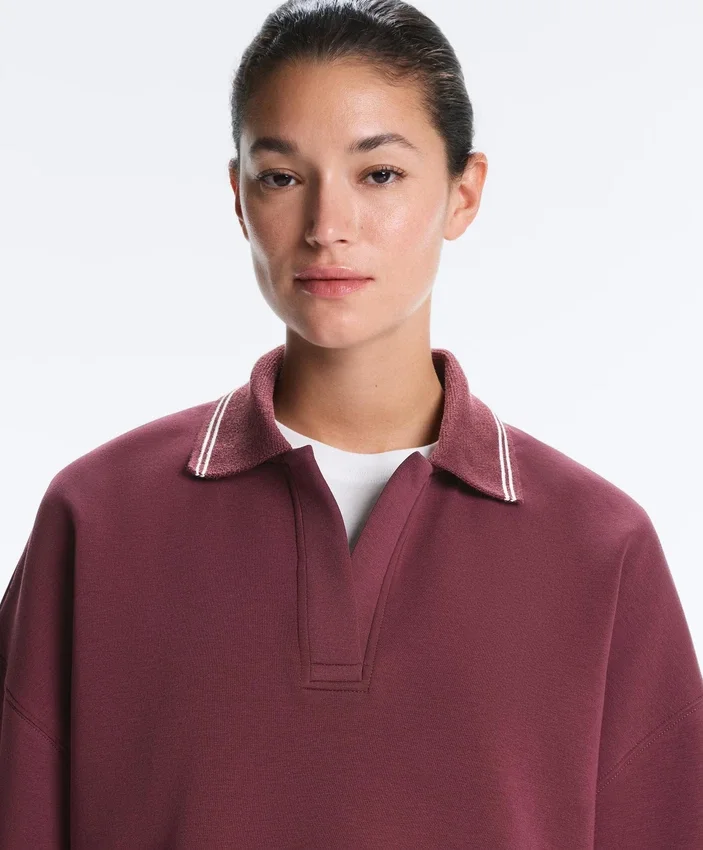 Bluza polo z mieszanki bawełny z szerokimi rękawami Bluza polo z mieszanki bawełny z szerokimi rękawami