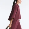 Bluza polo z mieszanki bawełny z szerokimi rękawami Bluza polo z mieszanki bawełny z szerokimi rękawami