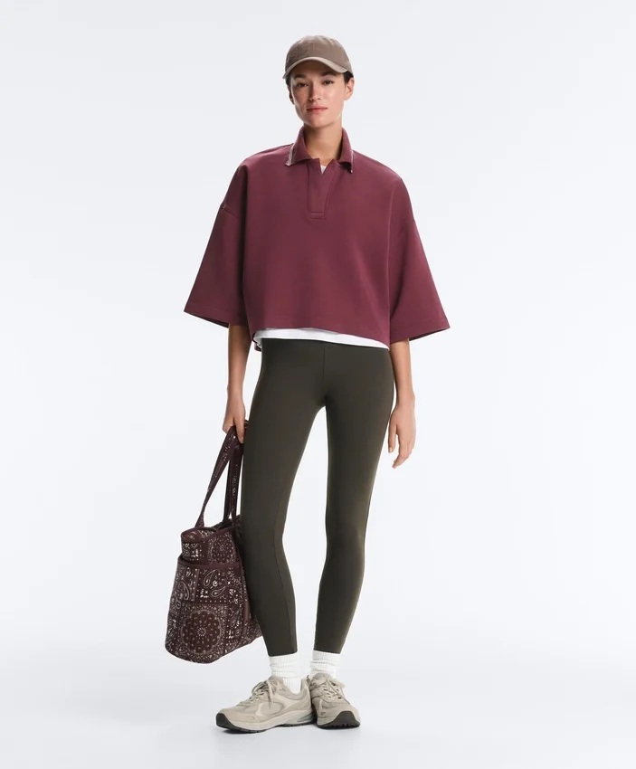 Bluza polo z mieszanki bawełny z szerokimi rękawami Bluza polo z mieszanki bawełny z szerokimi rękawami