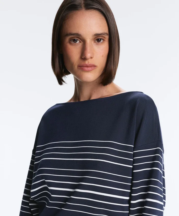 Bluza Soft Touch z modalu o miękkim dotyku w marynarskie paski Bluza Soft Touch z modalu o miękkim dotyku w marynarskie paski
