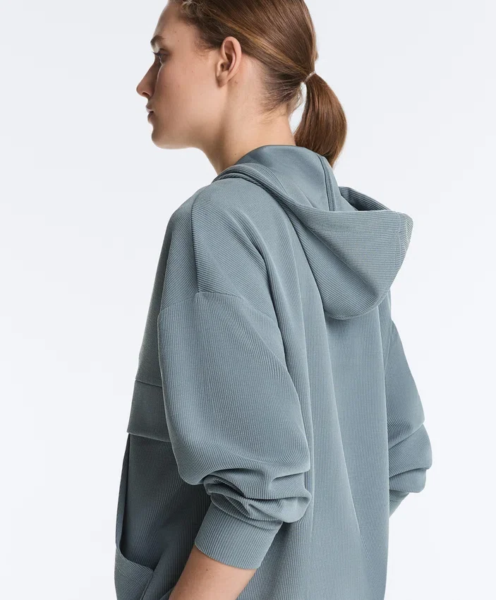 Bluza Soft Touch z prążkowanego materiału z zamkiem błyskawicznym i miękkim w dotyku modalu Bluza Soft Touch z prążkowanego materiału z zamkiem błyskawicznym i miękkim w dotyku modalu