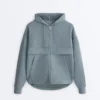 Bluza Soft Touch z prążkowanego materiału z zamkiem błyskawicznym i miękkim w dotyku modalu Bluza Soft Touch z prążkowanego materiału z zamkiem błyskawicznym i miękkim w dotyku modalu