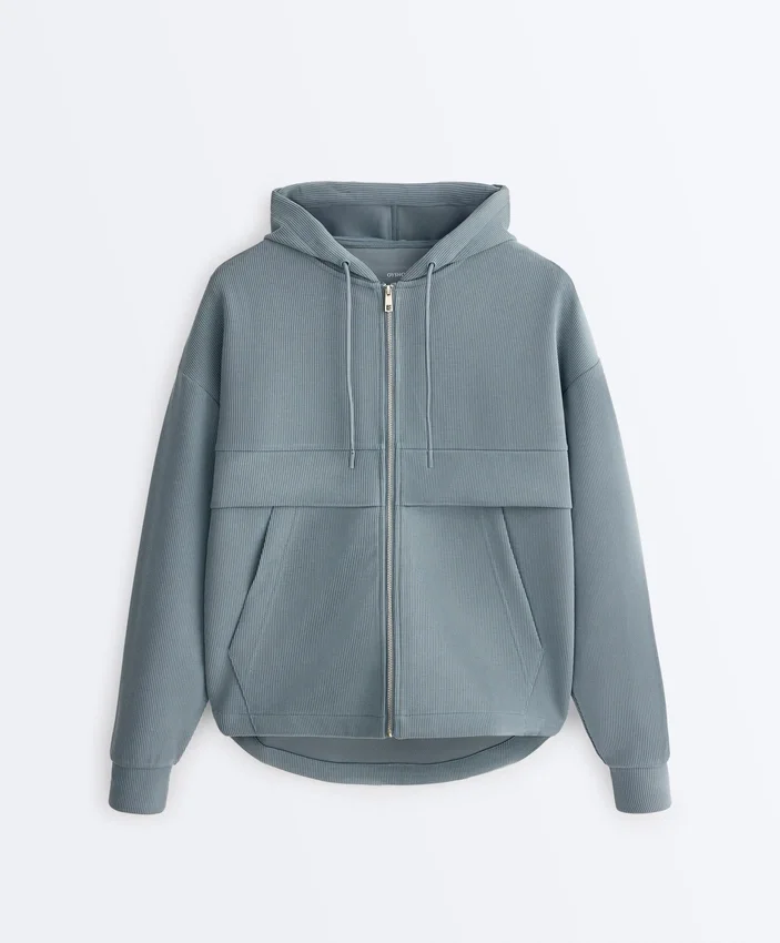 Bluza Soft Touch z prążkowanego materiału z zamkiem błyskawicznym i miękkim w dotyku modalu Bluza Soft Touch z prążkowanego materiału z zamkiem błyskawicznym i miękkim w dotyku modalu