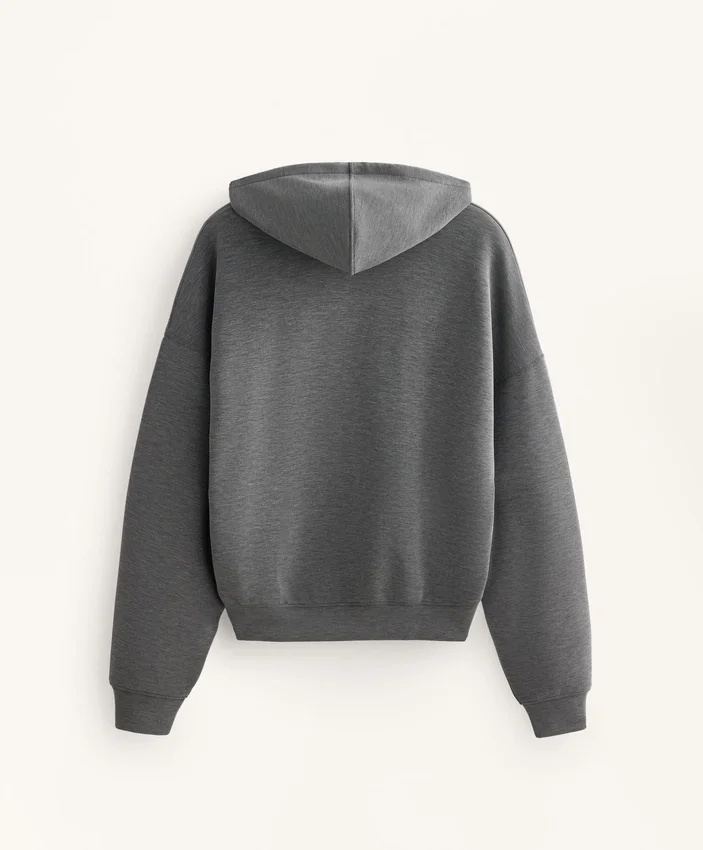 Bluza z kapturem o prostym kroju z szczotkowanego modalu w kolorze melanżowym Bluza z kapturem o prostym kroju z szczotkowanego modalu w kolorze melanżowym