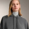 Bluza z kapturem o prostym kroju z szczotkowanego modalu w kolorze melanżowym Bluza z kapturem o prostym kroju z szczotkowanego modalu w kolorze melanżowym