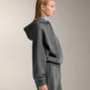 Bluza z kapturem o prostym kroju z szczotkowanego modalu w kolorze melanżowym Bluza z kapturem o prostym kroju z szczotkowanego modalu w kolorze melanżowym