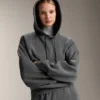Bluza z kapturem o prostym kroju z szczotkowanego modalu w kolorze melanżowym Bluza z kapturem o prostym kroju z szczotkowanego modalu w kolorze melanżowym