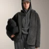 Bluza z kapturem o prostym kroju z szczotkowanego modalu w kolorze melanżowym Bluza z kapturem o prostym kroju z szczotkowanego modalu w kolorze melanżowym