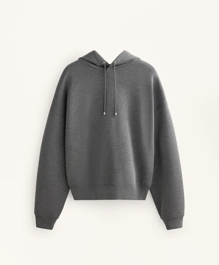 Bluza z kapturem o prostym kroju z szczotkowanego modalu w kolorze melanżowym Bluza z kapturem o prostym kroju z szczotkowanego modalu w kolorze melanżowym