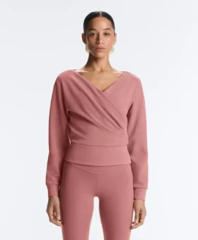 Bluza z modalu szczotkowanego z przodem kopertowym Bluza z modalu szczotkowanego z przodem kopertowym