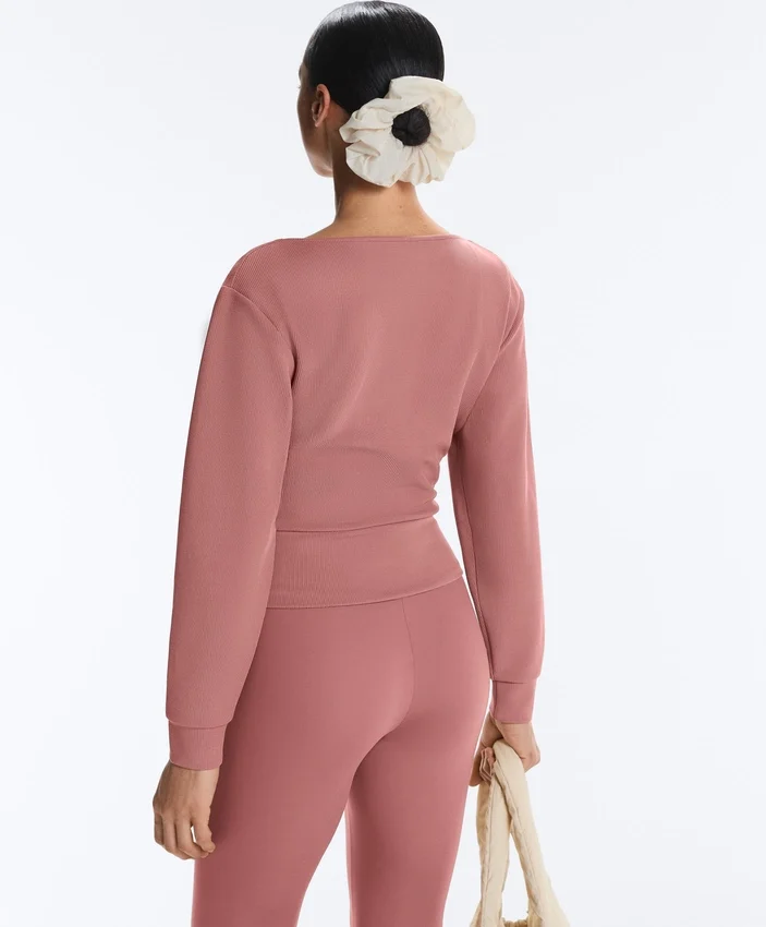 Bluza z modalu szczotkowanego z przodem kopertowym Bluza z modalu szczotkowanego z przodem kopertowym