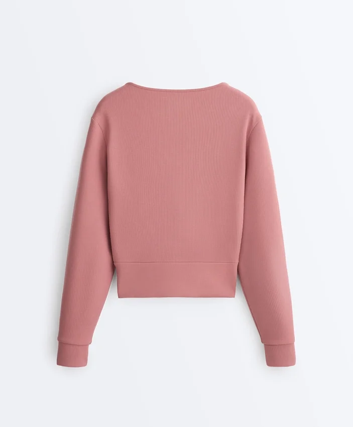 Bluza z modalu szczotkowanego z przodem kopertowym Bluza z modalu szczotkowanego z przodem kopertowym