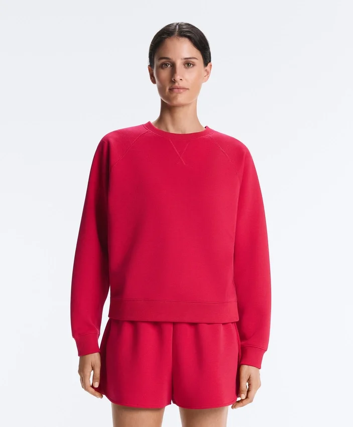 Bluza z okrągłym dekoltem z bawełny piqué Bluza z okrągłym dekoltem z bawełny piqué
