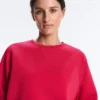 Bluza z okrągłym dekoltem z bawełny piqué Bluza z okrągłym dekoltem z bawełny piqué