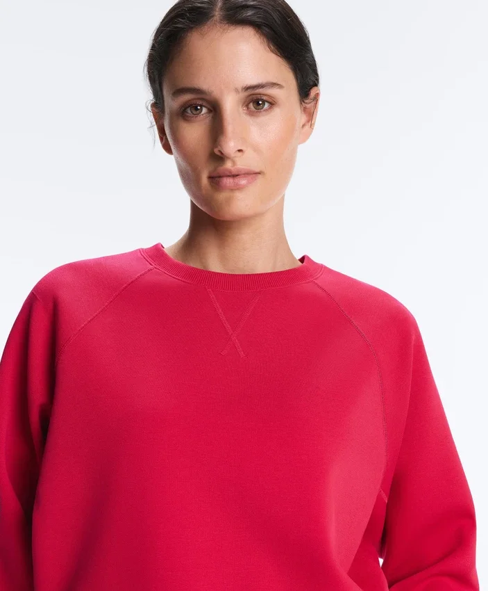 Bluza z okrągłym dekoltem z bawełny piqué Bluza z okrągłym dekoltem z bawełny piqué