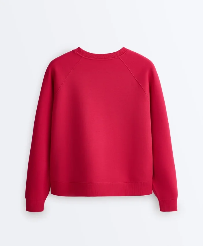 Bluza z okrągłym dekoltem z bawełny piqué Bluza z okrągłym dekoltem z bawełny piqué