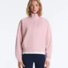 Bluza z pikowanego materiału z wysokim kołnierzem i zamkiem błyskawicznym, z dodatkiem bawełny Bluza z pikowanego materiału z wysokim kołnierzem i zamkiem błyskawicznym, z dodatkiem bawełny