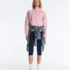 Bluza z pikowanego materiału z wysokim kołnierzem i zamkiem błyskawicznym, z dodatkiem bawełny Bluza z pikowanego materiału z wysokim kołnierzem i zamkiem błyskawicznym, z dodatkiem bawełny