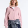 Bluza z pikowanego materiału z wysokim kołnierzem i zamkiem błyskawicznym, z dodatkiem bawełny Bluza z pikowanego materiału z wysokim kołnierzem i zamkiem błyskawicznym, z dodatkiem bawełny