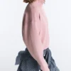 Bluza z pikowanego materiału z wysokim kołnierzem i zamkiem błyskawicznym, z dodatkiem bawełny Bluza z pikowanego materiału z wysokim kołnierzem i zamkiem błyskawicznym, z dodatkiem bawełny