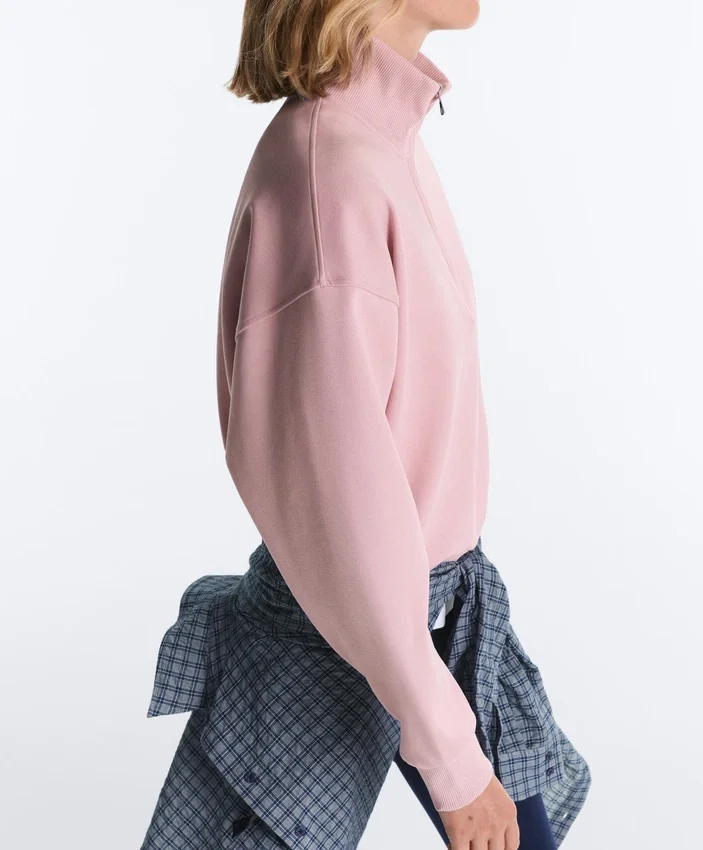 Bluza z pikowanego materiału z wysokim kołnierzem i zamkiem błyskawicznym, z dodatkiem bawełny Bluza z pikowanego materiału z wysokim kołnierzem i zamkiem błyskawicznym, z dodatkiem bawełny