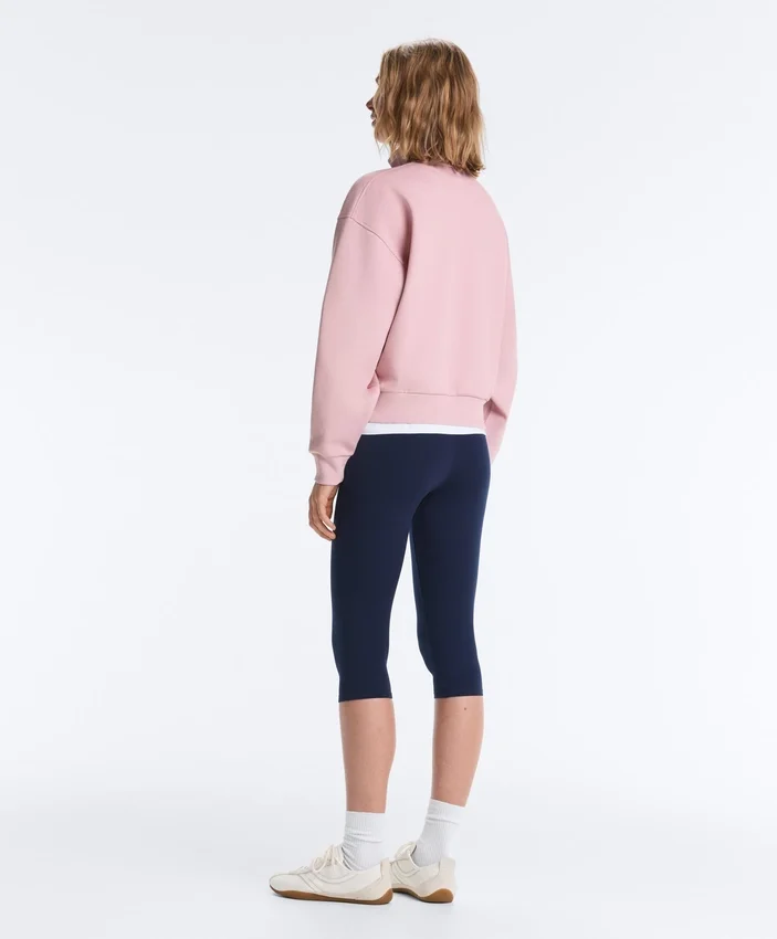 Bluza z pikowanego materiału z wysokim kołnierzem i zamkiem błyskawicznym, z dodatkiem bawełny Bluza z pikowanego materiału z wysokim kołnierzem i zamkiem błyskawicznym, z dodatkiem bawełny