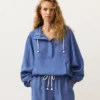 Bluza z półsuwakiem i kieszenią z przodu, mieszanka lyocellu i 24% lnu Bluza z półsuwakiem i kieszenią z przodu, mieszanka lyocellu i 24% lnu