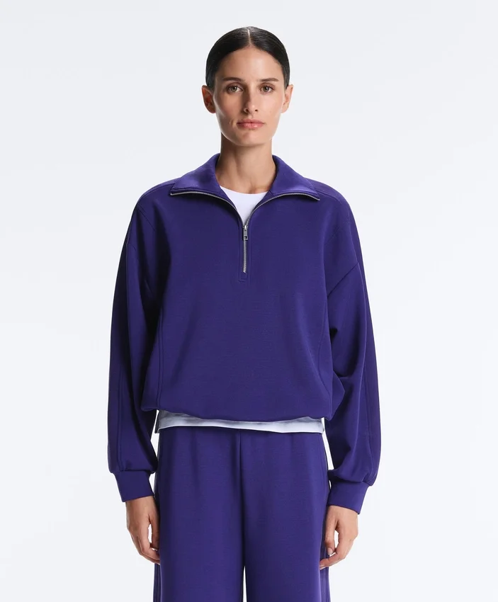Bluza z półsuwakiem z szczotkowanego modalu Bluza z półsuwakiem z szczotkowanego modalu