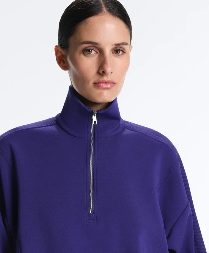 Bluza z półsuwakiem z szczotkowanego modalu Bluza z półsuwakiem z szczotkowanego modalu