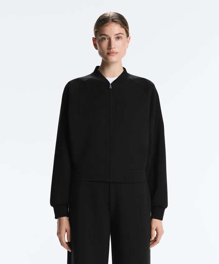 Bomber z paskami z Soft Touch modalu Bomber z paskami z Soft Touch modalu