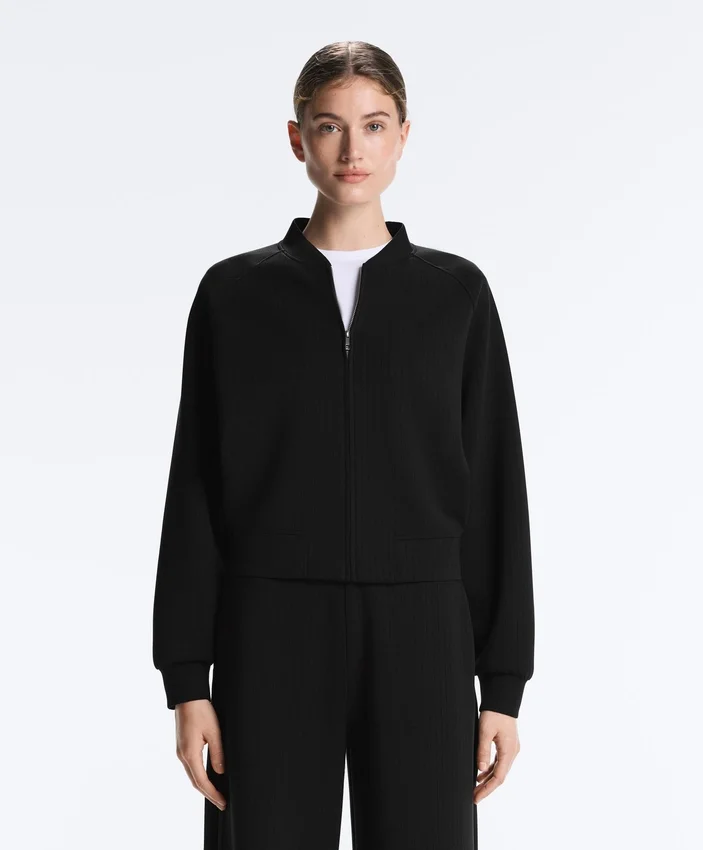 Bomber z paskami z Soft Touch modalu Bomber z paskami z Soft Touch modalu