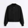 Bomber z paskami z Soft Touch modalu Bomber z paskami z Soft Touch modalu