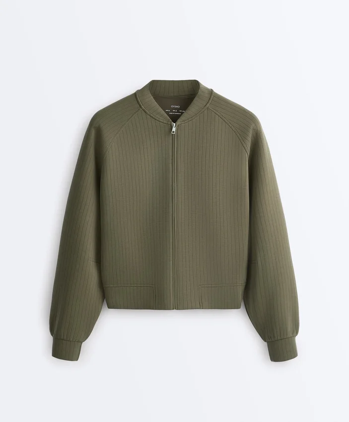 Bomber z paskami z Soft Touch modalu Bomber z paskami z Soft Touch modalu