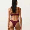 Brazylijskie majtki bikini z wycięciem w kształcie litery U z żakardu w drobną kratkę Brazylijskie majtki bikini z wycięciem w kształcie litery U z żakardu w drobną kratkę