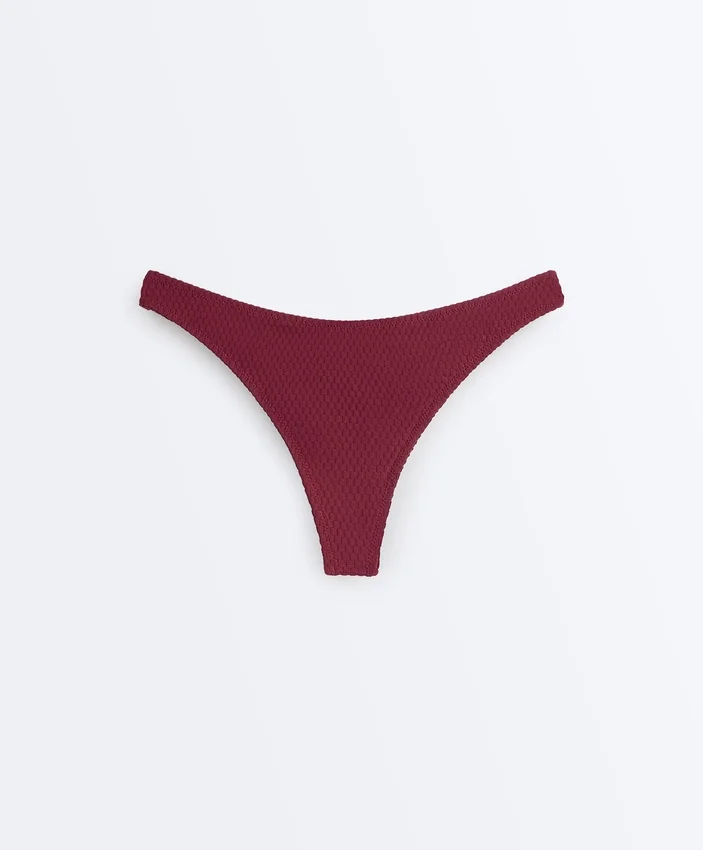 Brazylijskie majtki bikini z wycięciem w kształcie litery U z żakardu w drobną kratkę Brazylijskie majtki bikini z wycięciem w kształcie litery U z żakardu w drobną kratkę