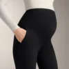 Ciepłe legginsy ciążowe o długości do kostek, szerokość nogawki 70 cm